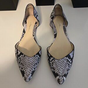 3.1 Phillip Lim Snakeskin 'Devon' D'Orsay Flats